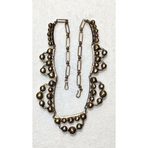 Vintage Pearl and Brass Necklace - Picture 7 of 9